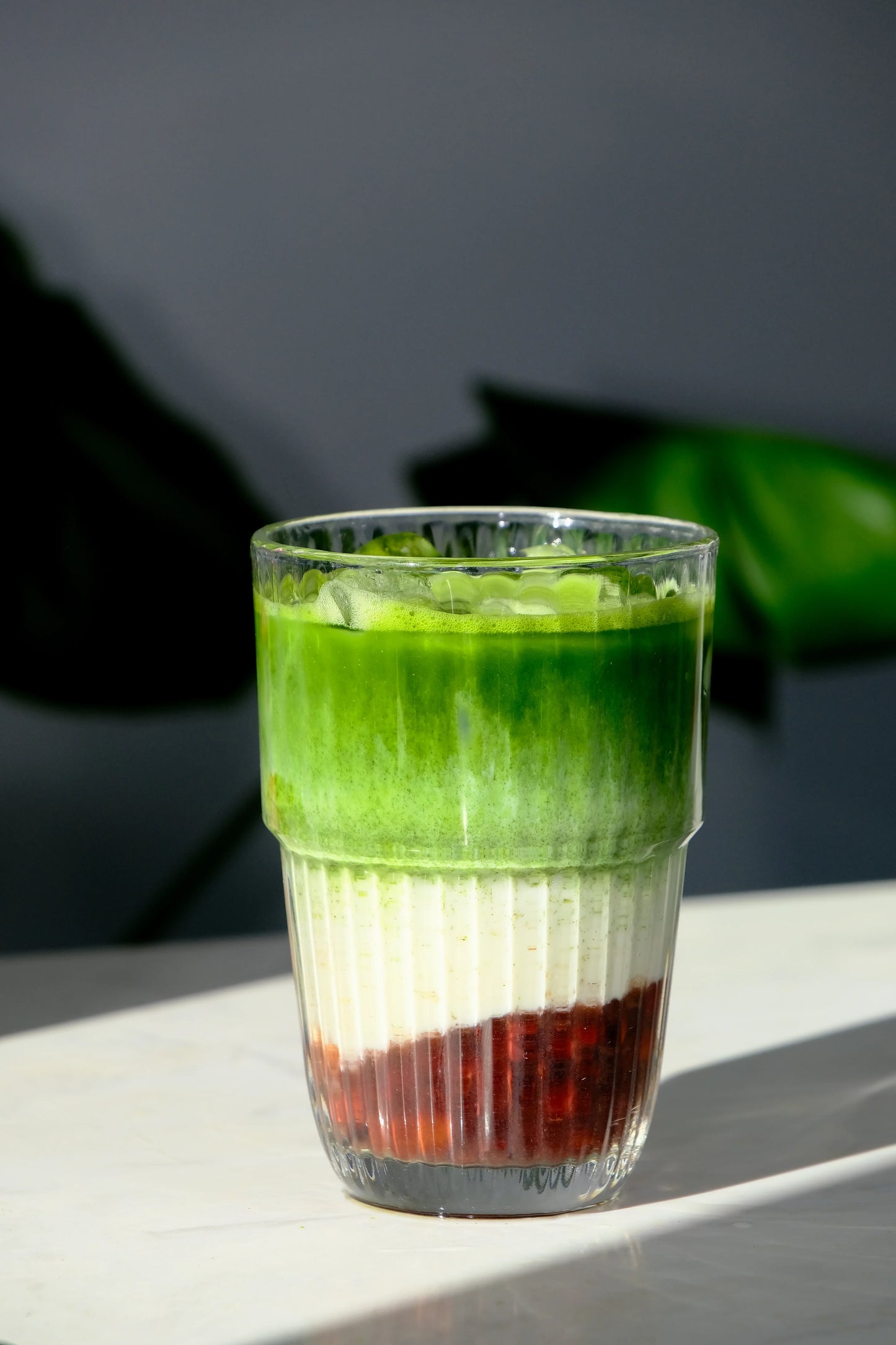 Iced matcha latte made with Carnival Matcha