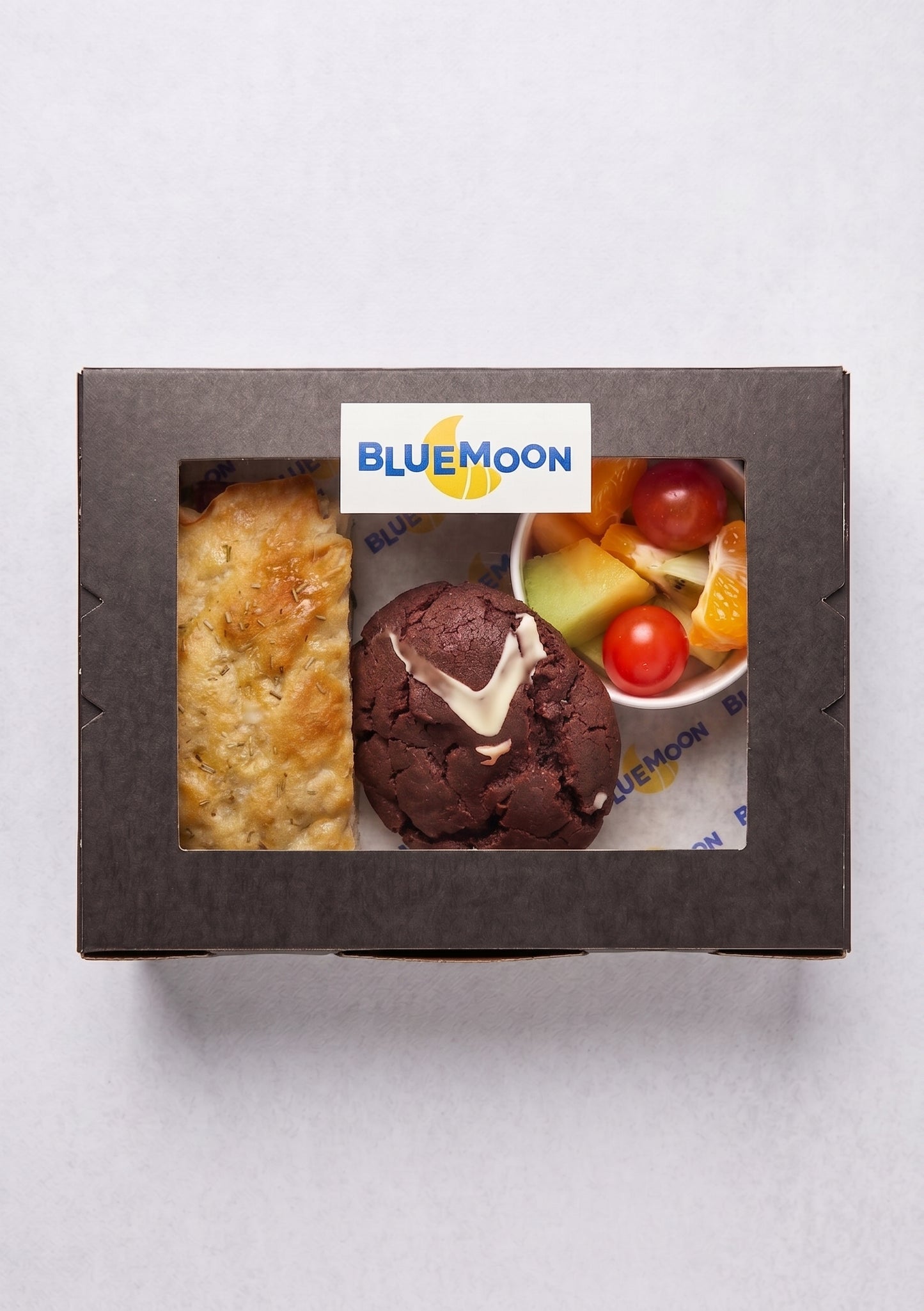Blue Moon Focaccia Sandwich Lunch Box from Double Dribble — house-baked focaccia sandwiches with fresh fillings — office lunch catering in Christchurch