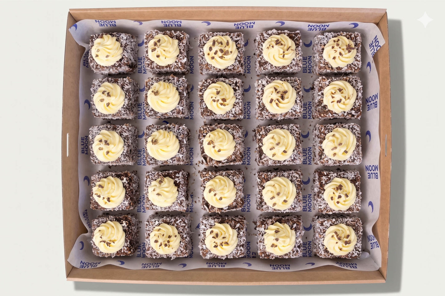 Chocolate lamington for functions, Christchurch catering by Double Dribble, delivered