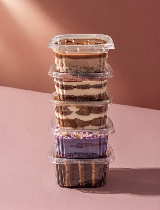 Blue Moon Dessert Box from Double Dribble — an assortment of single-serve Blue Moon Bakehouse patisserie desserts — celebration and office afternoon-tea catering in Christchurch